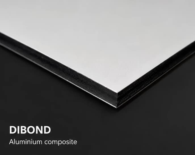Tranche d'un panneau aluminium composite Dibond